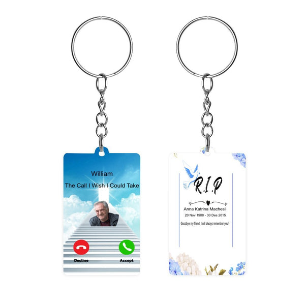 Personalized Name/Text The Call I Wish I Could Take Memorial Acrylic Keychain