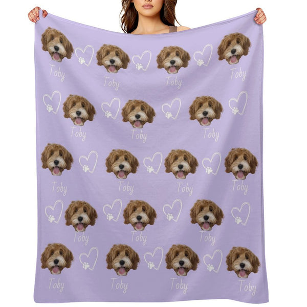 Personalized Pet Blanket with Photo and Name, Custom Blanket for Pet Lovers