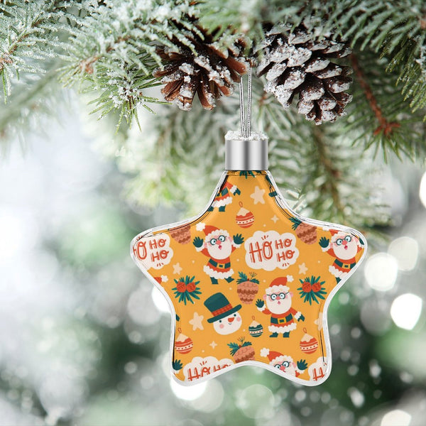 Personalized Transparent Plastic Christmas Tree Ornament Star Ornament for Decoration