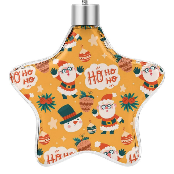 Personalized Transparent Plastic Christmas Tree Ornament Star Ornament for Decoration