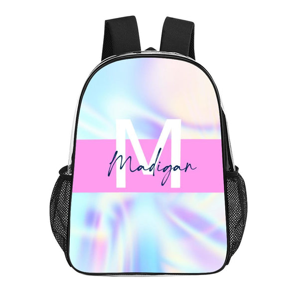 Personalized Name/Text 17 Inch Clear Backpack