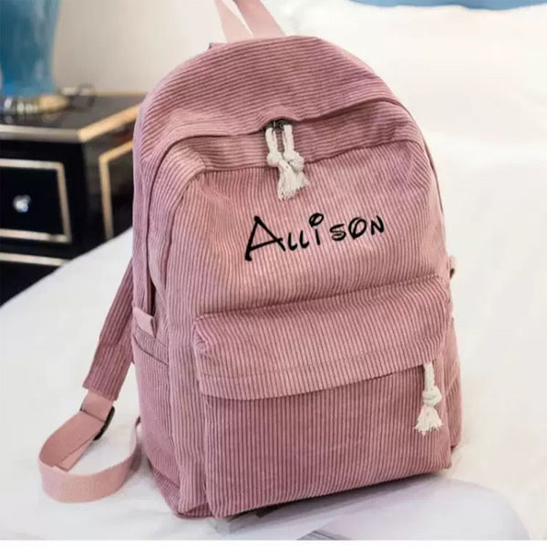 Personalized Embroidery Name Backpack Custom Text Backpack with 6 Colors